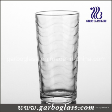 Vaso de vidrio presionado por máquina de 9 oz con diseño de onda (GB026709B)